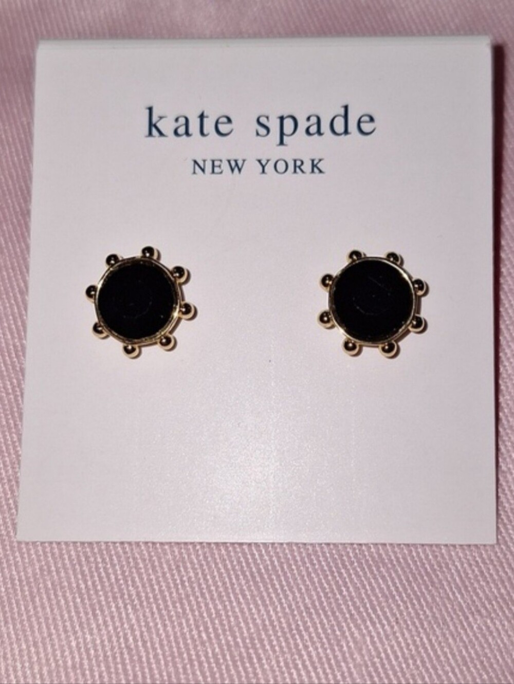 kate spade- Flying Colors- Bezel Stud Earrings- Jet (Black)- NWT- $39